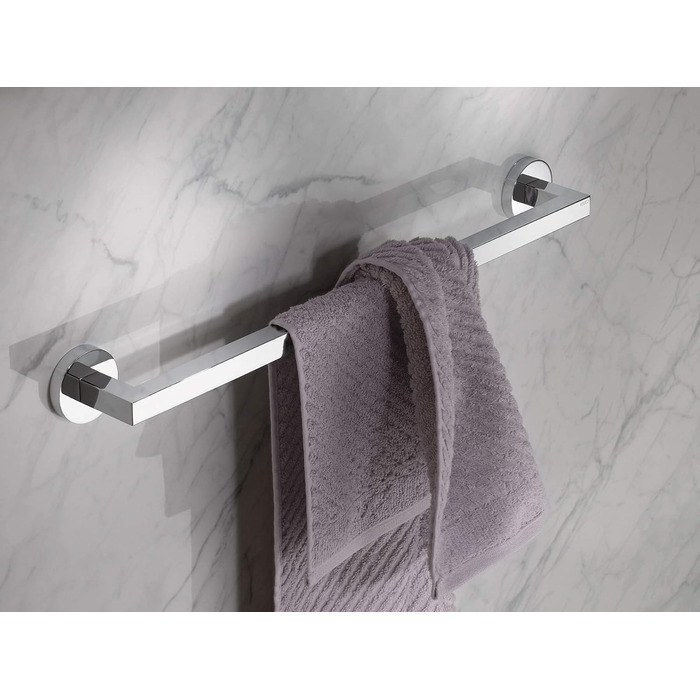Полотенцесушитель для ванны металлический, глянцевый хромированный, длина 80см, для ванной комнаты или сауны, для полотенец, настенный, вешалка для полотенец, Edition 90