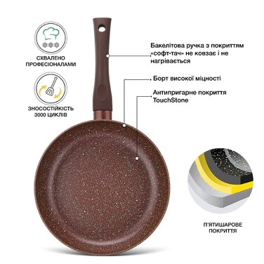 Сковорідка для смаження Fissman MOSSES STONE 26x5,5 см (14942)