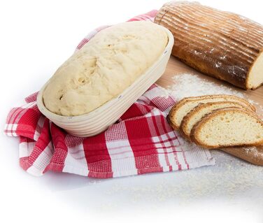 Кошик для вистоювання Westmark, для тіста для хліба вагою 1500-2000 г, овальний, довжина приблизно 40 см, ротангова тростина, світло-бежева, 32022270 (набір з 2 шт. , довжина 39,5 см)