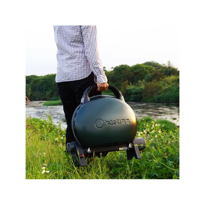 КОМПЛЕКТ Портативний переносний газовий гриль O-GRILL 500, зелений + шланг в подарунок! Код: 013367