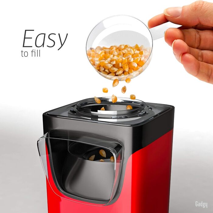 Апарат для попкорну з гарячим повітрям 1100 Вт, червоний Gadgy