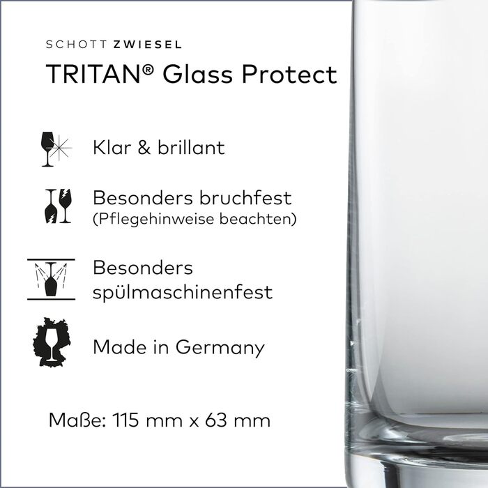 Пивний кухоль SCHOTT ZWIESEL Convention 0,2 л (набір з 6 шт. ), простий пивний келих для Pilsner, кришталеві келихи Tritan, які можна мити в посудомийній машині, Зроблено в Німеччині (арт.-No 175500) (Склянка для води - 0,255 л, комплект з Digestifset Cla