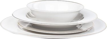 Набір посуду Karaca Lexi Gold з 56 предметів для комбінованого обслуговування на 12 осіб, порцеляновий посуд, щоденний та спеціальний посуд, стіл для запрошень