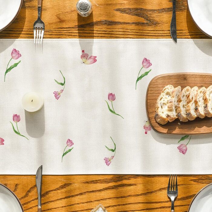 Весняна скатертина на стіл 140 х 40 см бежевий Artoid Mode