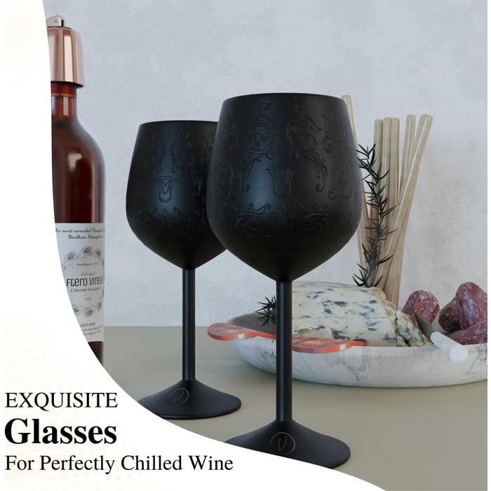 Набір келихів для вина з нержавіючої сталі 2 шт 480 мл vaanshie