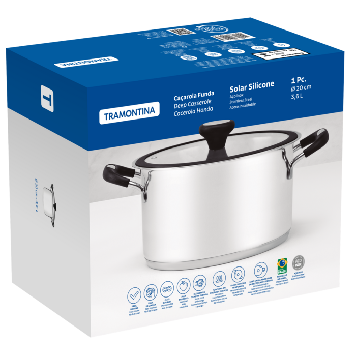Кастрюля Tramontina Solar silicone (3.6 л) 20 см (6358930)