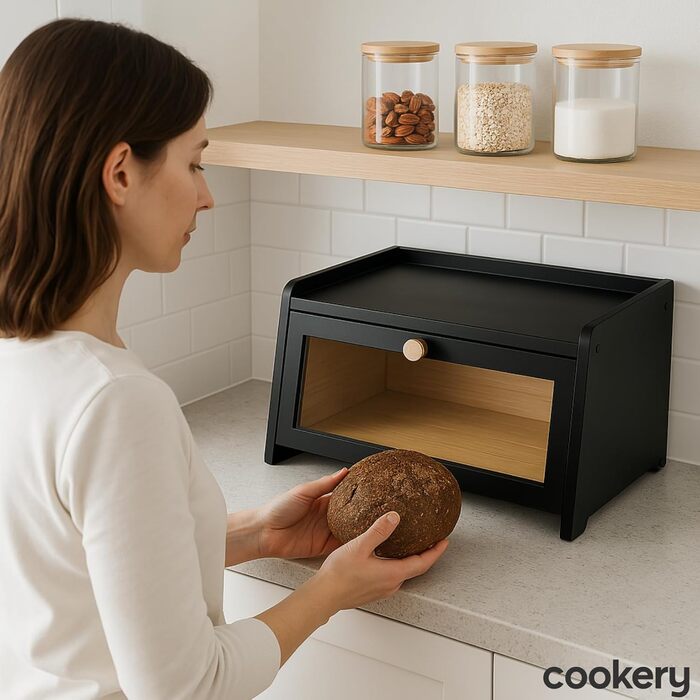 Хлебница из бамбук 40 х 25 х 20 см черный Cookery
