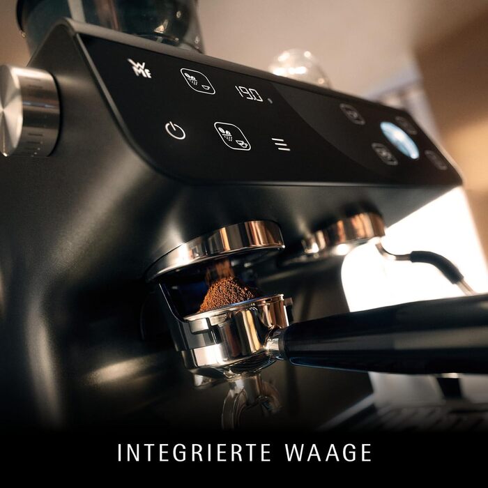 Портафільтрова кавоварка WMF Espresso Pro, напівавтоматична еспресо-машина з кавомолкою, тиск 15 бар, вбудована вага, технологія подвійного термоблоку, швидке нагрівання, колір сірий камінь