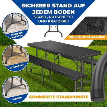 Складной стол для кемпинга 183 х 76 х 74 см KESSER