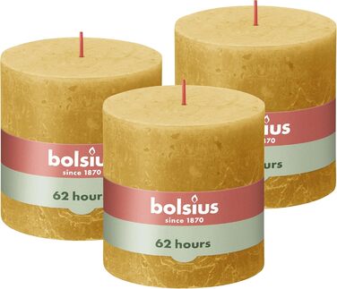 Свічка 3 шт. час горіння 62 години Bolsius Rustic Pillar