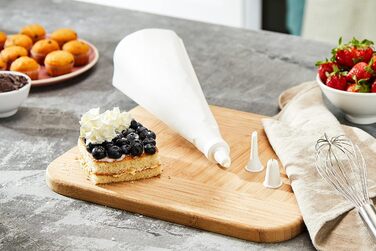 Кондитерський мішок 28 см та 5 пластикових насадок, кремово-білий Westmark