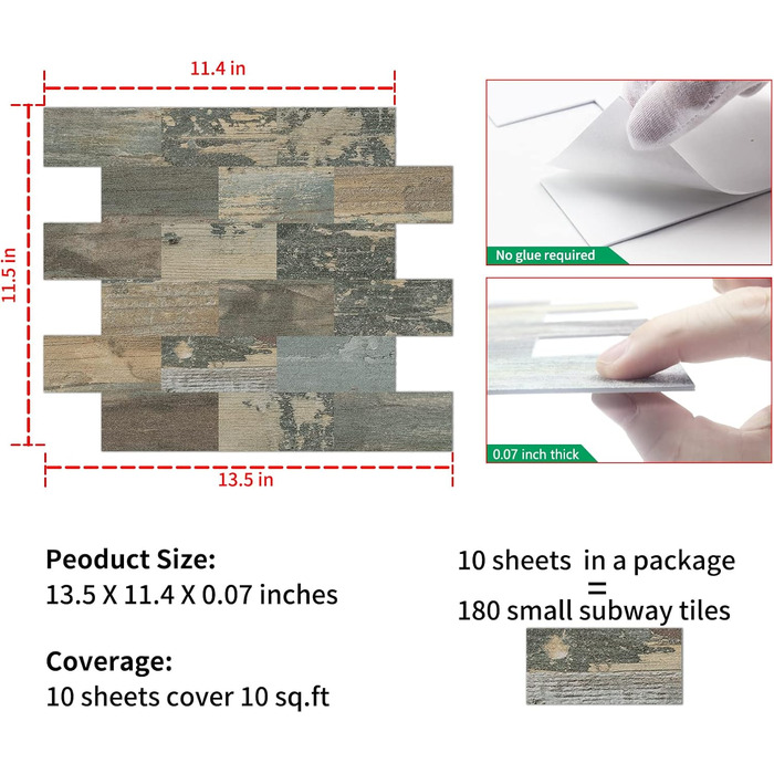 Самоклеюча панель для кухонного фартуха 34 х 29 см DEWOO