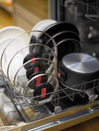 Набір посуду BALLARINI Click Cook із 3 предметів (16 см 20 см 24 см), включаючи 3 скляні кришки, антипригарне покриття, зі складними пластиковими ручками, чорний