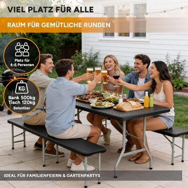 Складной набор со столом и 2 скамейками для кемпинга Rosentahl Skyfold