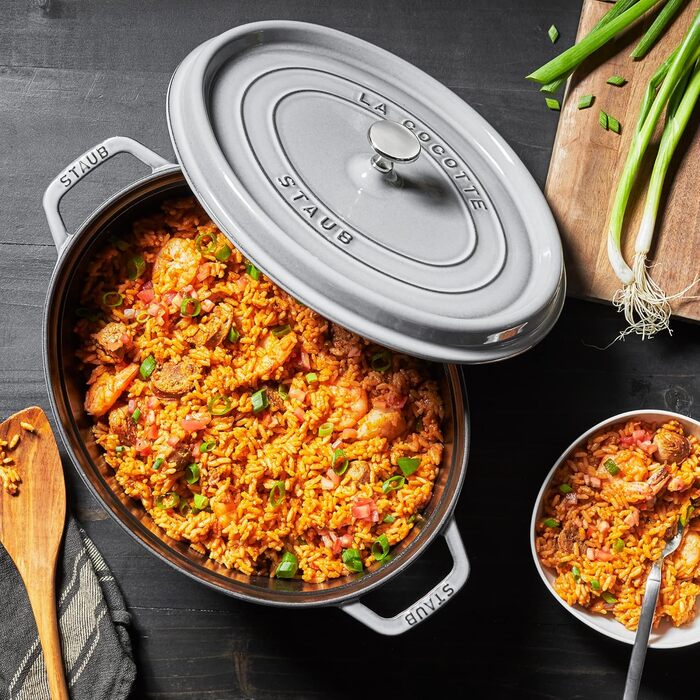Чавунна жаровня/кокот STAUB, овальна 6,7 л, (37 см, графітово-сіра)
