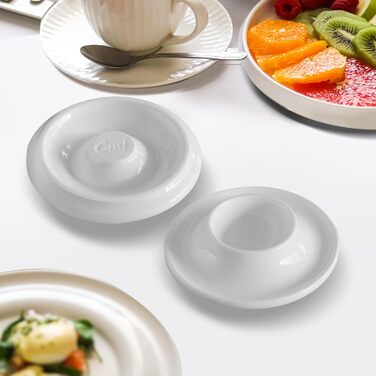 Керамічні підставки для яєць Cinf у горошок, великодній подарунковий набір із 4 порцелянових підставок для сніданку, кухонне начиння, міцні, легко миються, багаторазові (2 підставки для яєць)