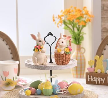 Набір із 2 пасхальних зайчиків з квітами Valery Madelyn