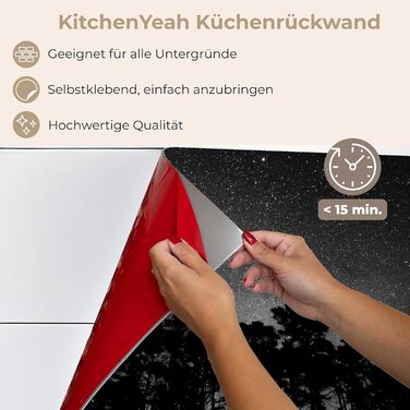 Кухонний фартух 60x80 см Самоклеючий захисний щиток для кухонної стіни Кухонний фартух Кухонні фасади Кухонні фартухи Кухонна стіна Вода - Пейзаж - (Зоряне небо - Ліс, 80 x 80 см)