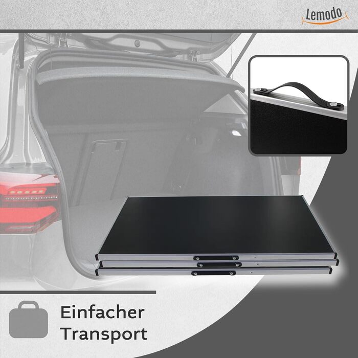 Складаний стіл для кемпінгу 3-секційний чорний Lemodo