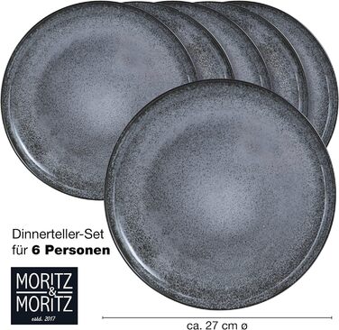 Набір посуду Moritz & Moritz VIDA з 18 предметів Елегантний набір тарілок 6 персон з високоякісної порцеляни посуд, що складається з 6 обідніх тарілок, 6 десертних тарілок, 6 тарілок для супу (6 великих тарілок)
