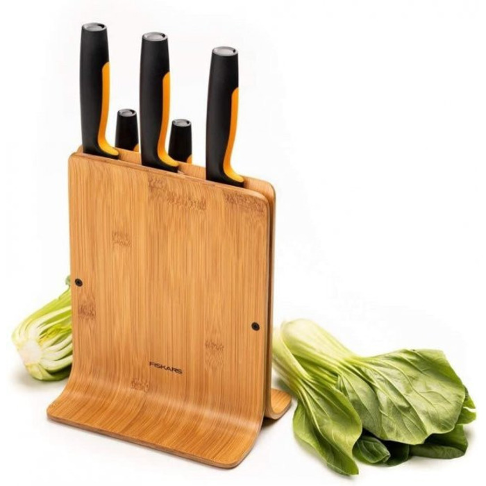 Набор ножей Fiskars Functional Form с бамбуковой подставкой 5 шт (1057552)