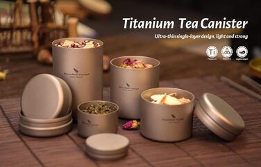 Безмежна подорож Титанова маленька жерстяна коробка Каністра Каністри для чаю Банки для кави Ящик для зберігання їжі для трав, солодощів, шоколаду, цукру, спецій, квасолі 80 мл Ti3208D (Ti3209D-120 мл, )