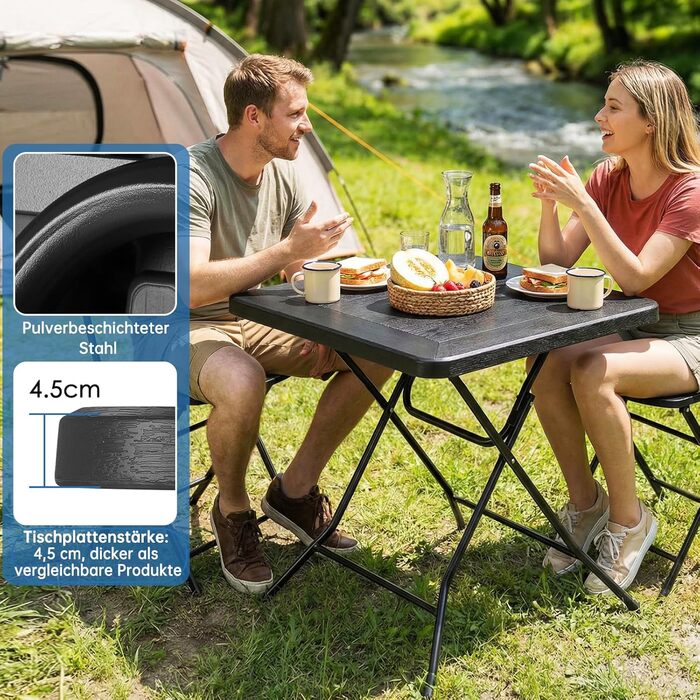 Розкладний стіл 80 x 80 x 74 см LIFERUN