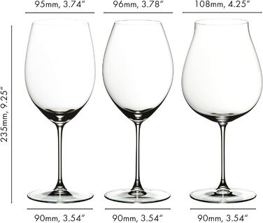 Набір келихів Riedel Veritas, кришталь, прозорий, 9.5 x 9.5 x 27.5 см, 3 шт. (1 упаковка)