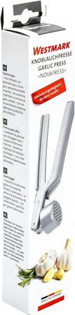 Прес для часнику Westmark - Premium Graphite Edition - з очисним елементом - не потребує очищення - для часнику, імбиру та Ко - менше зусиль (Novapress)