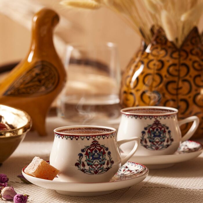 Набір кавових чашок на 6 персон, 12 предметів, 90 мл капучіно Nakkash Karaca