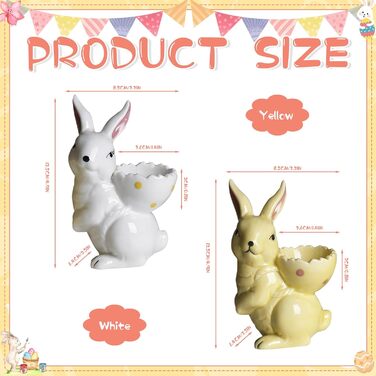 Набір із 2 порцелянових стаканчиків для яєць на Великдень Yarteim