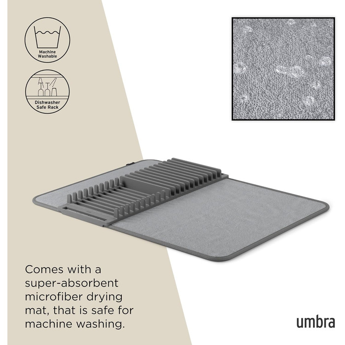 Підставка-сушарка для посуду 61 х 46 см темно-сіра Udry Umbra