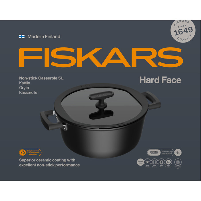 Кастрюля Fiskars Hard Face 5 л (1075527)