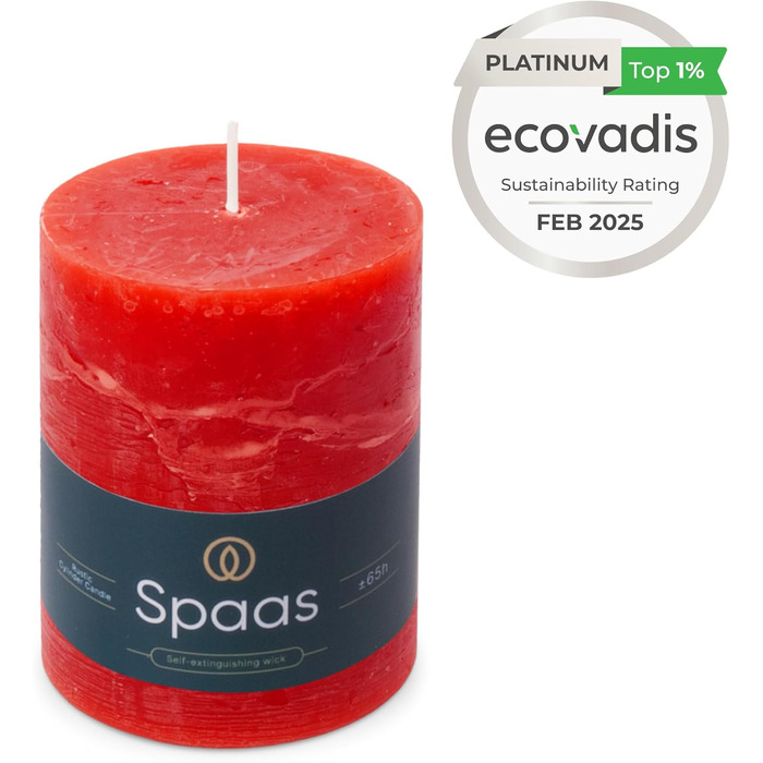 Свічка Spaas Rustic Pillar 80/110 мм 65 шт. - (червона)