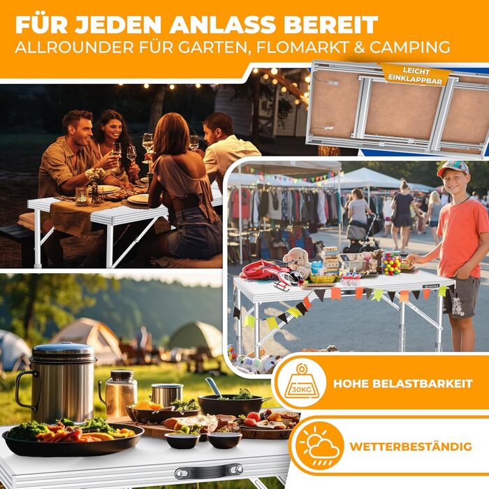 Набір із 3 столів для кемпінгу 100 х 60 см KESSER