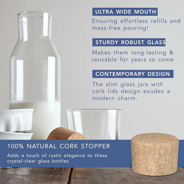 Стеклянная бутылка-графин 1 л HEFTMAN