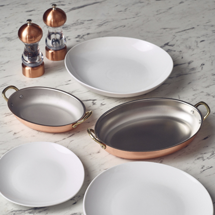 Сковородка для подачи 18.5*13.5 см, овальная, медное покрытие, GenWare