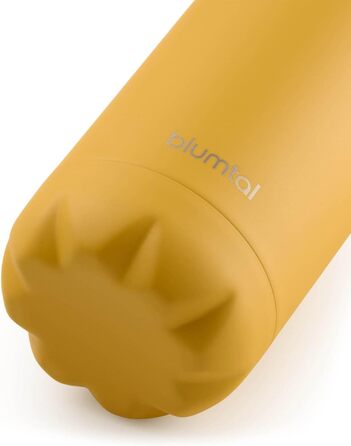 Пляшка для води Blumtal з нержавіючої сталі - Герметична ізольована пляшка - Пляшка для води без бісфенолу А для гарячого та холодного використання - Двостінна ізольована пляшка - Ізоляційна пляшка, стійка до іржі, дерево/срібло (12 - Гостра гірчиця - Жов