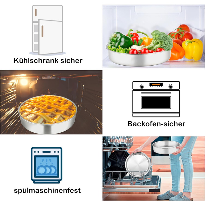 Форма для випікання кругла 16 см, набір 2 предмети, нержавіюча сталь Homikit