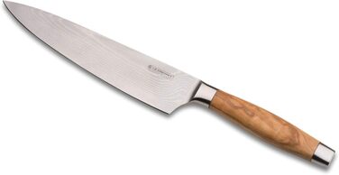 Нож шеф-повара, 20 см дамасская сталь, оливковое дерево Le Creuset