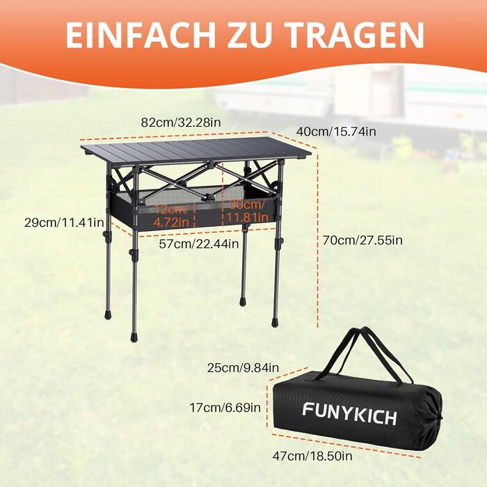 Складной кемпинговый стол 82 x 40 см FUNYKICH
