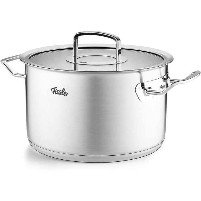 Каструля Fissler Original-Profi Collection/Нержавіюча сталь (Ø 2,1 л) зі скляною кришкою індукційна, срібляста (24 см)