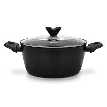 Кастрюля Fissman 24x11 см /4,2 л ANGELA со стеклянной крышкой алюминий с антипригарным покрытием (14607)