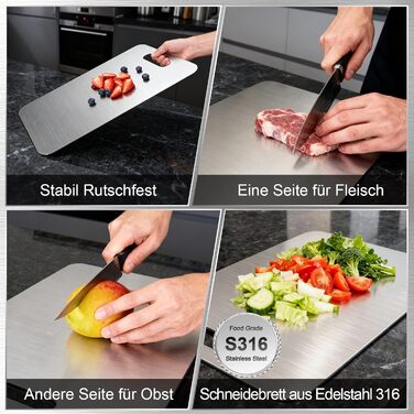 Набор из 3 титановых разделочных досок с губками для очистки Bafeil