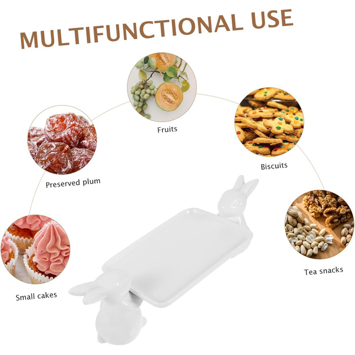 Керамічний сервірувальний піднос з милими кролики 31 х 10 см VICASKY