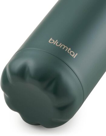 Пляшка для води Blumtal з нержавіючої сталі - Герметична ізольована пляшка - Пляшка для води без бісфенолу А для гарячих та холодних напоїв - Двостінна ізольована пляшка - Ізоляційна пляшка, стійка до іржі, дерево/срібло (09 - темно-зелений, 500 мл)