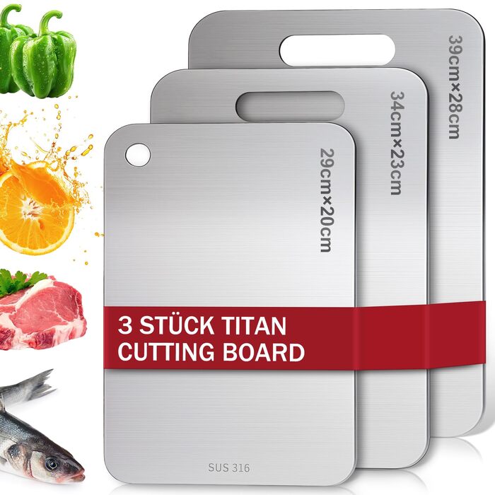 Набор из 3 титановых разделочных досок Bafeil