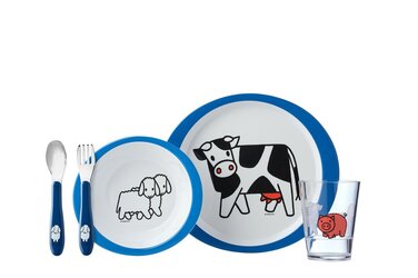 Набор детской посуды 5 предметов синий Farm Mepal