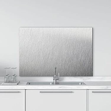 Алюмінієвий кухонний фартух, виготовлений в Італії, захищає плиту та стіну, миється та легко встановлюється, металевий фартух, 48 x 72 см (48x72, матовий)