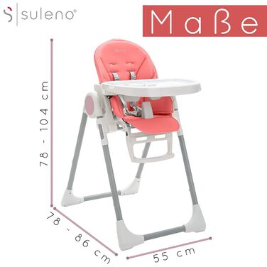 Детский стульчик для кормления розовый Suleno